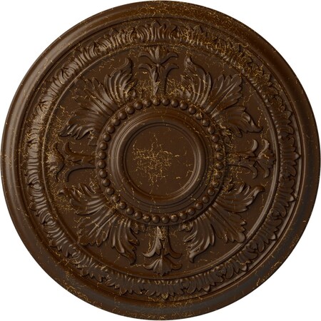 Ekena Millwork Tellson Ceiling Medallion (Fits Canopies up to 6 3/4"), 30 5/8"OD x 2 1/2"P, Root Beer Crackle CM30TERBC